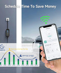 Hassle Free Level One EV Charger Built Tough For Weekend Drives Featuring A Twenty Five Foot Heavy Duty Cable Plus Smart Overload Protection app interface displaying charging schedule.