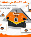 Powerful Welding Magnets Set 2 Pieces For 45 90 135 Degree Angles Heavy Duty Magnetic Positioning Tools showing various angles.
