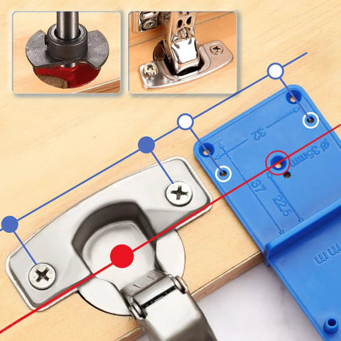 All In One 35mm Forstner Drill Bit And Hinge Jig Set With Door Hinge Hole Template Locator for Concealed Cabinet Hinges