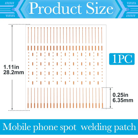 Dimensions of No-Trace 208 Dots Solder Pad Repair Kit For PCB Trace Repair And Mobile Phone Soldering Lugs Patch Pads