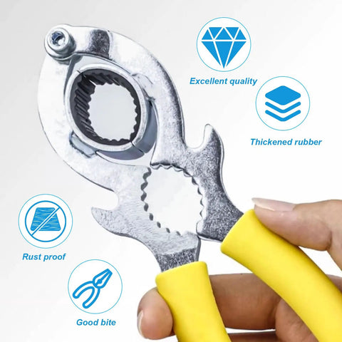 6 Piece Faucet Aerator Removal Wrench Kit Including Sink Bubbler Tools And M24 Adapter Nuts, showing rust-proof pliers with rubber grip.