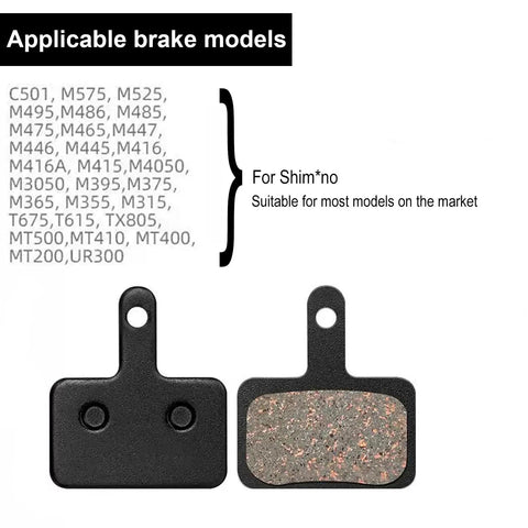 Four Pairs Disc Brake Pads For Your Bike Replacement With Dope Compatibility Across Tektro Shimano And TRP Calipers Including BR M575 B01S MT200 M525 M515 T615 T675 M505 M495 M486 M485 For Mountain Bikes And MTB E Bikes visible with compatibility list