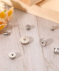 Solid Dowel Pin Centers Drill Hole Tool Set for Woodworking, 12 pcs transfer plugs and center markers on wood surface