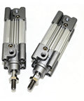 Skip The Flop Grab This Real Deal Bad Boy 1pc Air Cylinder With 80 mm Bore And 50 mm Stroke Pneumatic Actuator, silver, dual design.