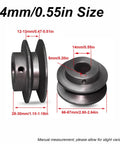 Beefy Cast Iron V Belt Pulley With V Groove For Compressors Table Saws And Woodworking Machines 14mm Shaft 0.55 Inch Precision Groove For High Load Power Transmission 14mm shaft size