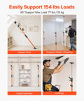 VEVOR 4-Pack Cabinet Support Poles holding drywall up to 154 lbs in various DIY installations like ceilings and cabinets.