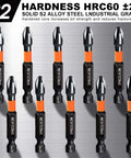 Phillips PH2 impact bits, 10-pack, 2-inch, magnetic, 1/4-in hex shank, S2 steel