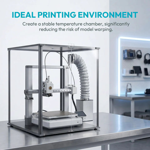 Dead Silent 3D Printer Enclosure With Tight Seal Air Filter For Hella Solid Fume Blocking And Dust Guard, stable temperature chamber.