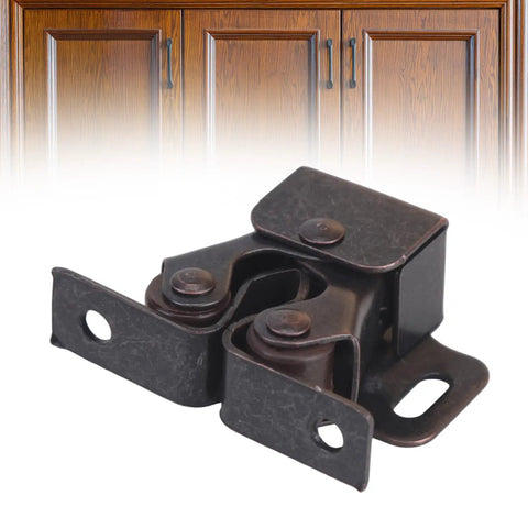 Double Roller Cabinet Lock Latch with Mounting Screws for Cupboard Doors and Drawers, sturdy furniture hardware