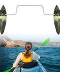 Outrigger Kayak Stabilizers With Side Arm Rods For Fishing Boats And Canoes, Adjustable 78cm Center Tube And 92cm Arm Lengths shown in use