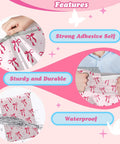 10x13 Inch Poly Mailers 50 Pack Self Seal Shipping Bags For Clothes And Small Biz, Heavy Duty Adhesive, Pink Bow Design features