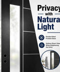 Premium Fiberglass Entry Door With Quick Install Vinyl Frame And True Right Hand Inswing Design Showcasing double-sided frosted glass.