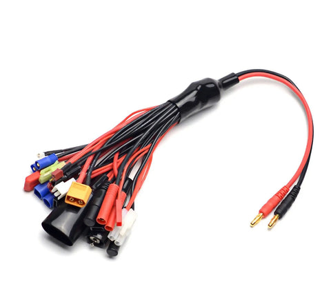 Do It All 19 In 1 Lipo Battery Charger Adapter Cable Banana Plug To JST T Plug XT60 EC3 EC5 HXT 4mm for RC cars and drones