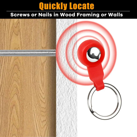 Real Deal Magnetic Stud Detector With Secure Key Ring Clip And Rock Solid Rare Earth Magnet That Quickly Locates Nails And Screws Behind Drywall Or Plaster No Batteries Hassle For Handy Crews