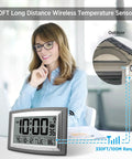 Atomic Wall Clock With Outdoor And Indoor Temperature, 12.5 Inch Large Digital Display, showing indoor temperature at desk setup