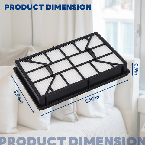 EF 12 Replacement HEPA Filter dimensions 5.87x3.94x0.9 inches