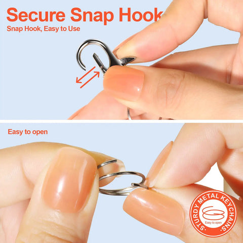 Top Tier Silver Lobster Clasp Kit Featuring Thirty Heavy Duty Snap Hooks Plus Thirty Flexible Split Rings Made For Dope Keychain Creations And Slick Jewelry Assembly, showing ease of use.