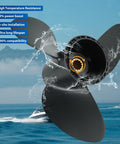 Eleven Point Seven Five Inch Diameter Seventeen Pitch Aluminum Boat Propeller Three Blade Right Hand Rotation Thirteen Spline Rubber Hub OEM For Forty To Fifty Five HP Outboard Stern Drives Compatible With BRP Johnson Evinrude OMC