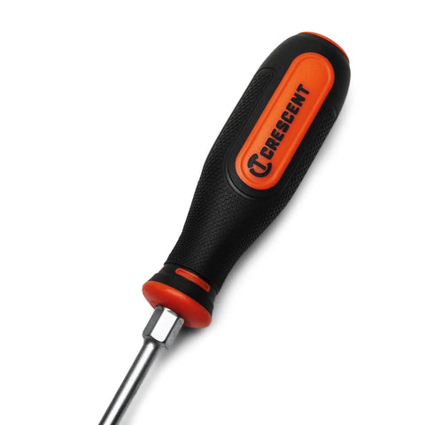 4 Pc Slotted Screwdriver Set With Dual Material Ergonomic Handles Precision Machined Tips Oil And Solvent Resistant Grip Hex Bolster