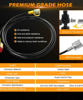 Nitro Charged Hydraulic Accumulator Kit With Nitrogen Charging And Pressure Test Gauges hose and adapters in black and yellow