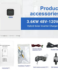 Product accessories for 3600W Hybrid Solar Inverter 48V DC to 110V AC Pure Sine Wave with Built In 80A MPPT Controller