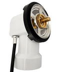 Cable-Driven Bath Drain Trim Kit With Rotary Overflow Cover Knob Pop-Up Stopper And Schedule 40 PVC Fittings close-up view