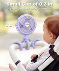 Rechargeable Battery Operated Stroller Fan Clip On For Car Seat Crib Treadmill Wagon And More Portable Baby Travel Essential