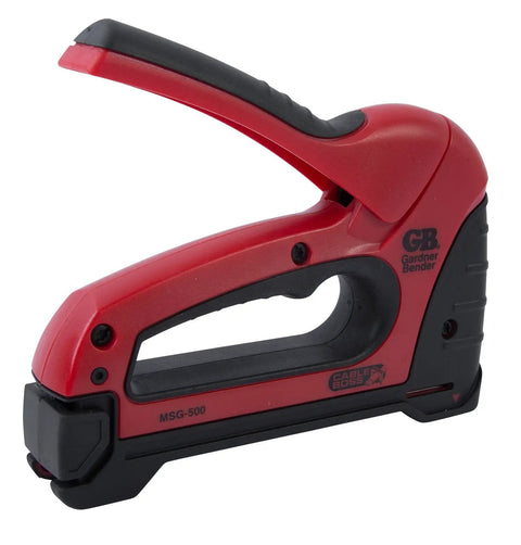 Heavy Duty Cable Boss Staple Gun Pro Grade For NM Coax And Low Voltage Wiring Ergonomic Handle Front Grip Two Handed Operation Compatible