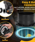 Heavy Duty 4 Inch Magnetic Dust Collection Fittings For Shop Vac Hose Quick Snap Connectors with magnets for easy hose attachment.