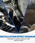 Universal Exhaust Flange Repair Kit Fits Most Cars And Trucks Uses T304 Stainless Steel with gasket and bolts installation effect diagram.
