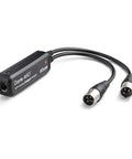 Dante AVIO 2 Channel Analog Output Adapter for Legacy Audio Gear and Dante Networks, Easy Plug In Interface, Low Latency Studio Quality Conversion, Reliable 2 Channel Output for Pro Audio Setups, black adapter with XLR leads