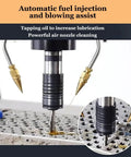 Electric Tapping Arm With Cantilever Design, showing automatic fuel injection and blowing assist during drilling tasks.