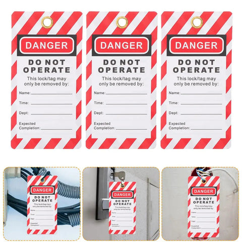 Heavy Duty Lockout Tags Hanging Labels Do Not Operate Safety Signs For Equipment Repair High Visibility PVC Tags For Industrial Use
