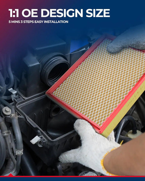 Installation of Engine Air Filter CA11876 Replacement For Volkswagen Tiguan GTI Golf Alltrack Jetta Arteon And Audi Q3 A3 Quattro.