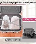 18 Pack Travel Shoe Bags For Packing And Organization in suitcase, 15.7 x 11.8 inches, clear storage for shoes