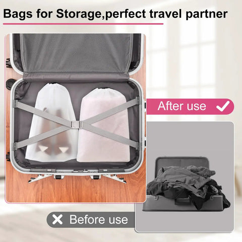 18 Pack Travel Shoe Bags For Packing And Organization in suitcase, 15.7 x 11.8 inches, clear storage for shoes