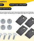 4 Pack 3 Point Auger Teeth Replacement For Most Heavy Duty 3 Point Tractor Post Hole Digger Augers Bits With Bolts And Built In Nylon Lock Nuts kit