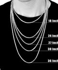 Model wears 24 Inch Ball Chain Necklace In T304 Stainless Steel Two Point Four Millimeter Gauge Made In The USA Rust Resistant