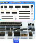 122 Piece 2.54Mm Header Pins Kit With 52 Short Female Pins, 50 Long Female Pins, 12 Double Row, And 8 Male Pins in box