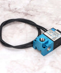 3 Port Electronic Boost Controller With PWM Precision, showing 12V DC Solenoid, blue casing, and wiring coil for turbo cars.