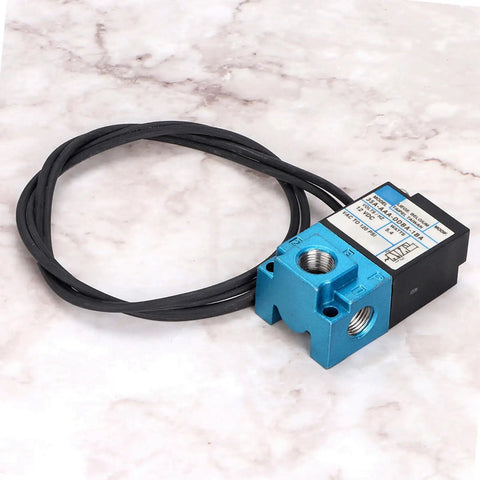 3 Port Electronic Boost Controller With PWM Precision, showing 12V DC Solenoid, blue casing, and wiring coil for turbo cars.