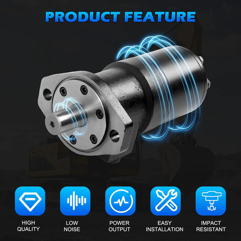 Hydraulic Motor For Eaton Char-Lynn H Series 1 Inch Shaft Diameter With 1/4-20 UNC-2B Thread Woodruff Key And NBR Seal Replacement