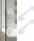 Acrylic Adhesive Handles Self Stick Pulls For Sliding Doors Shower Doors Cabinets And Drawers 2 Pack clear on glass surface