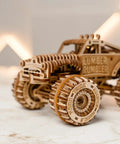Lumber Rumbler Dope 3D Wood Puzzle Kit For Adults Build A Movable Monster Truck From 280 Precision Cut Pieces No Glue Required With Illustrated Step By Step Guide wooden truck wheel detail