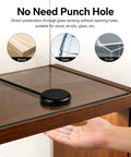 12V LED Cabinet Lighting Kit 10pcs Self-Adhesive Cuttable 6.56Ft 4000K sensor on wood and glass surface with hand.