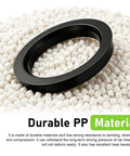 Heavy Duty 4 Pack Hub Centric Rings 73.1mm Outer 60.1mm Inner Bore shown on white plastic beads for durability.