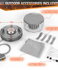 Portable Propane Camping Stove With 13500 BTU Burner Piezo Ignition Adjustable Flame From 3500 To 13500 BTU Outdoor Accessories
