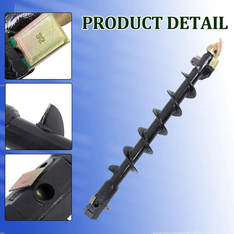 Heavy Duty 48 Inch By 6 Inch Earth Auger Post Hole Digger With 2 Inch Hex Drive And Interchangeable Edges, Replacement Bit