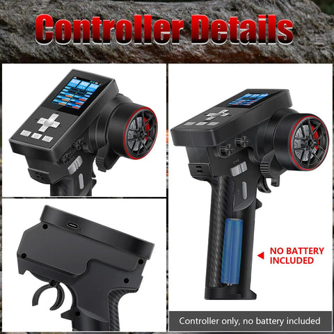 8 Channel 2.4GHz RC Transmitter With Receiver ergonomic design and adjustable trigger details