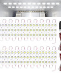 12V LED Interior Light Kit With 120 Ultra Bright LEDs 40 Modules For Cars Vans Trucks Boats, showing modules, wiring, switch